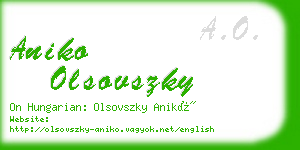 aniko olsovszky business card